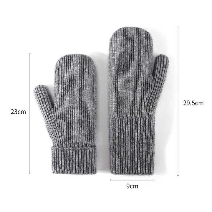 Gants tricotés doublés en polaire pour temps froid, doigts entiers, gants tricotés. - image 7