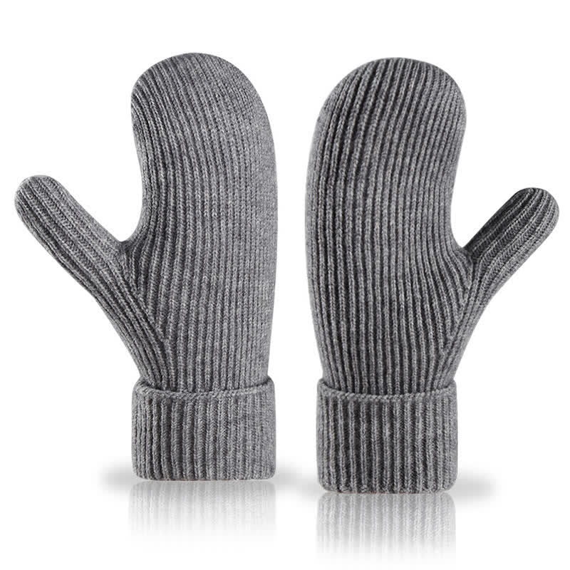 Gants tricotés doublés en polaire pour temps froid, doigts entiers, gants tricotés. - image 8