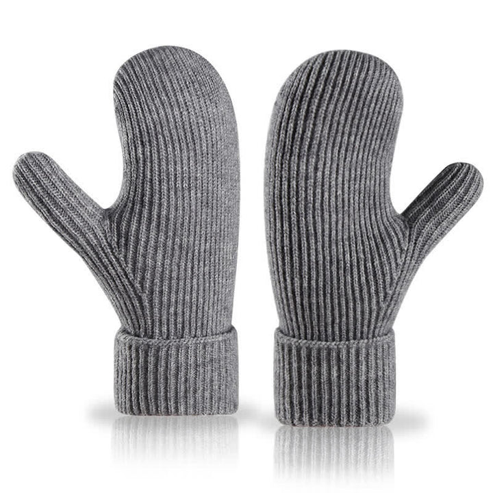 Gants tricotés doublés en polaire pour temps froid, doigts entiers, gants tricotés. - image 8