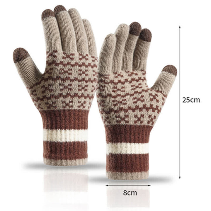 Gants tricotés à motif géométrique chic de style ethnique - image 6