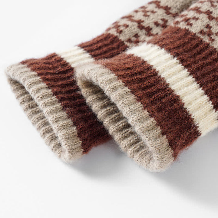 Gants tricotés à motif géométrique chic de style ethnique - image 4