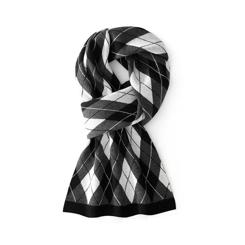 Écharpe d'affaires élégante pour homme à motif losanges - Gris et noir - image 5