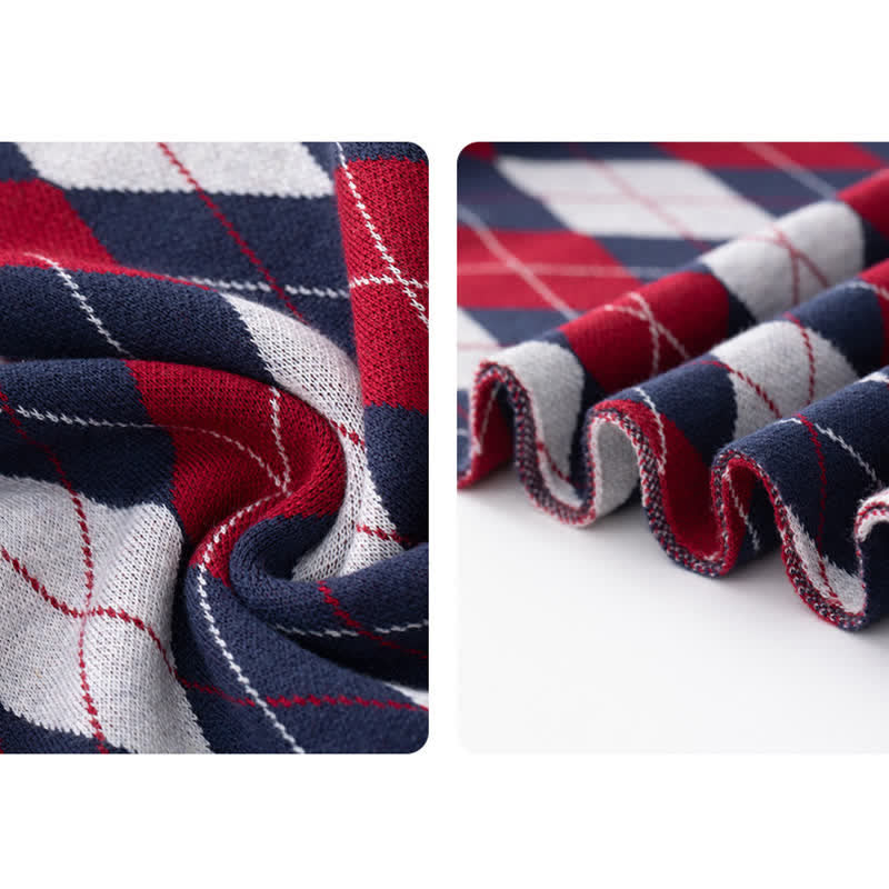 Écharpe d'affaires élégante pour homme à motif losanges - image 1