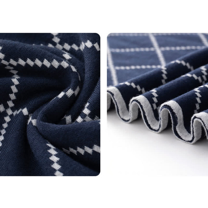 Écharpe d'affaires élégante pour homme, motif losanges - image 1