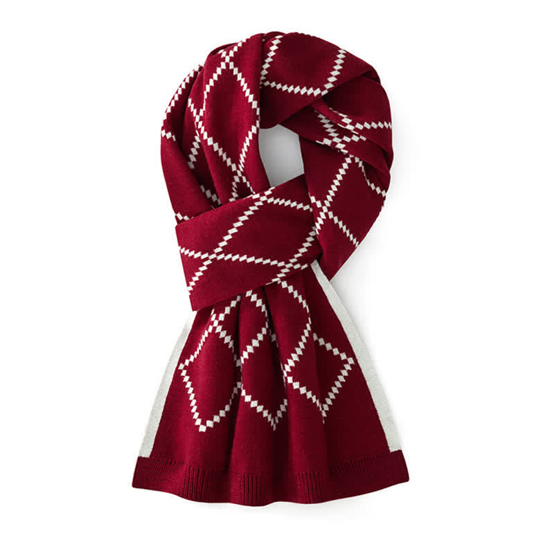 Écharpe d'affaires élégante pour homme, motif losanges - Rouge - image 3