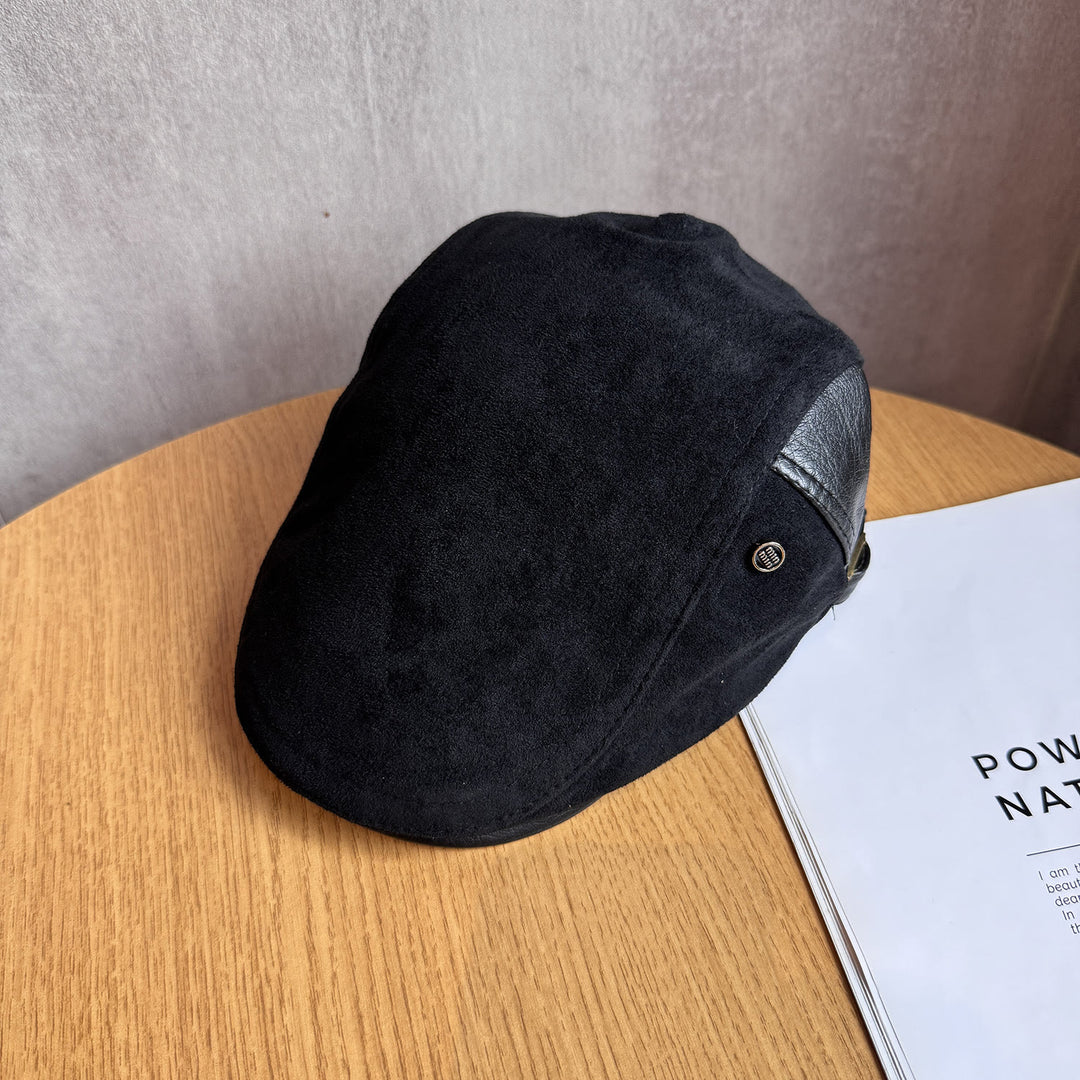 Béret d'hiver ajustable pour homme, style vieille fortune - Noir - image 4