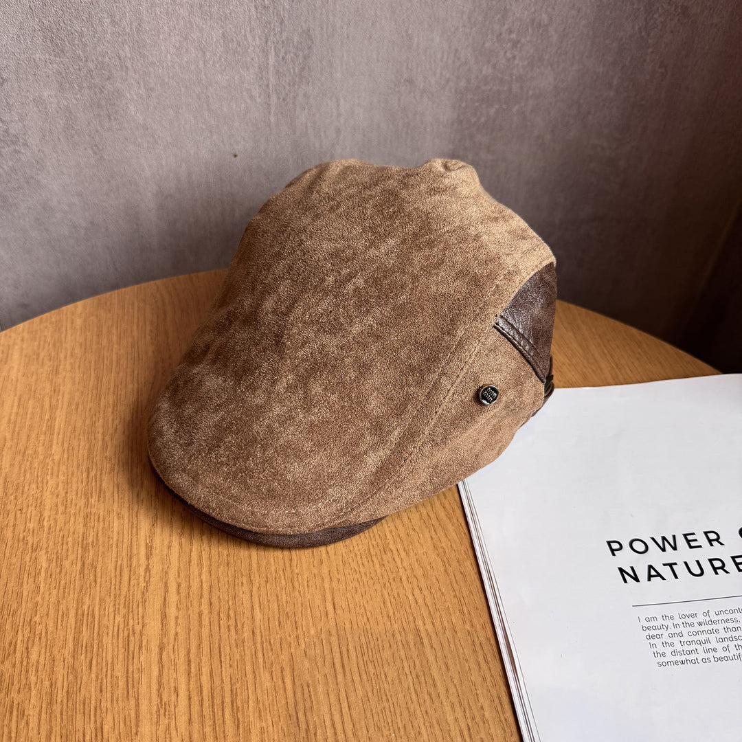 Béret d'hiver ajustable pour homme, style vieille fortune - Kaki - image 1