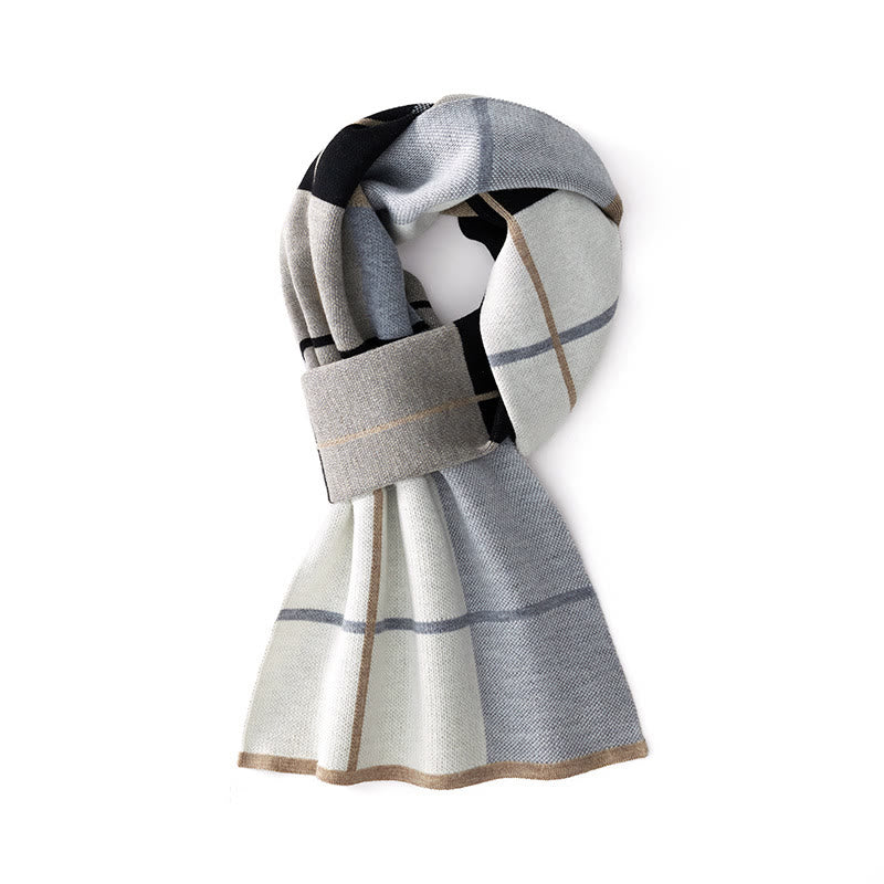 Écharpe tricotée color block pour homme, idéale pour l'hiver. - Style n° 2 - image 1