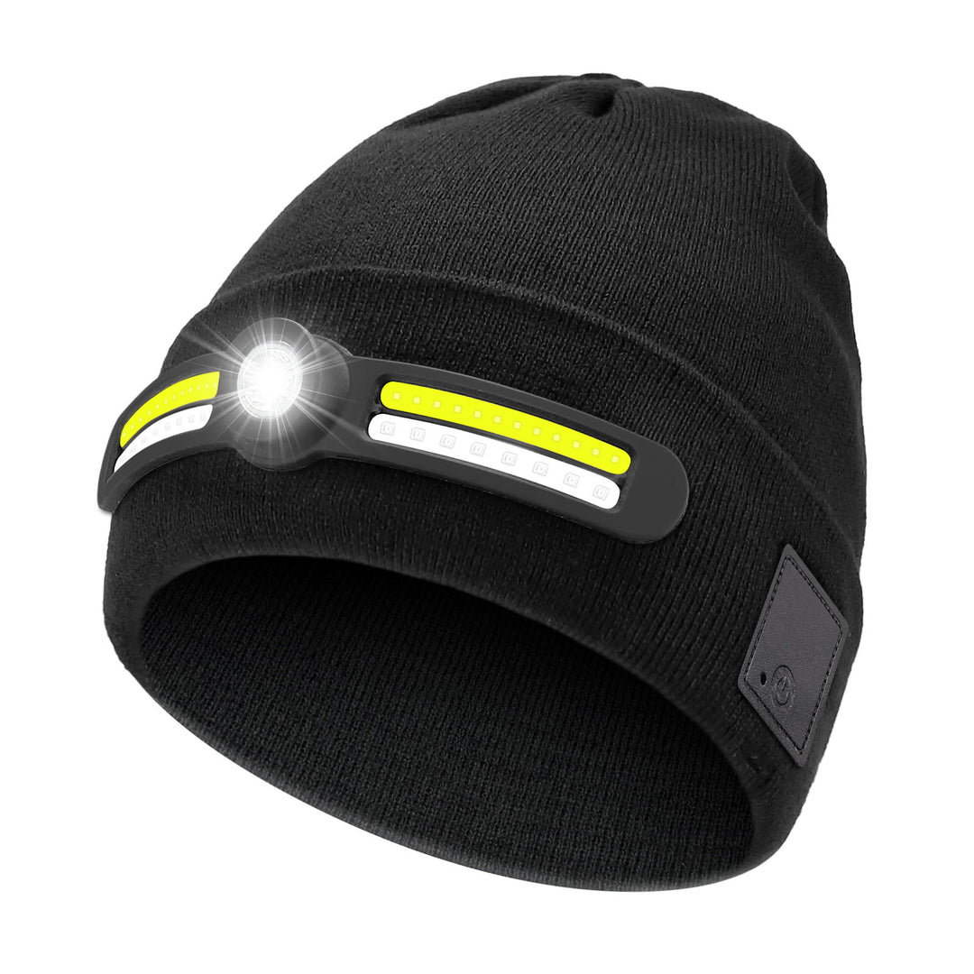 Bonnet tricoté avec éclairage LED d'hiver en mode RGB - Noir - M (22"-22 7/8") - image 0