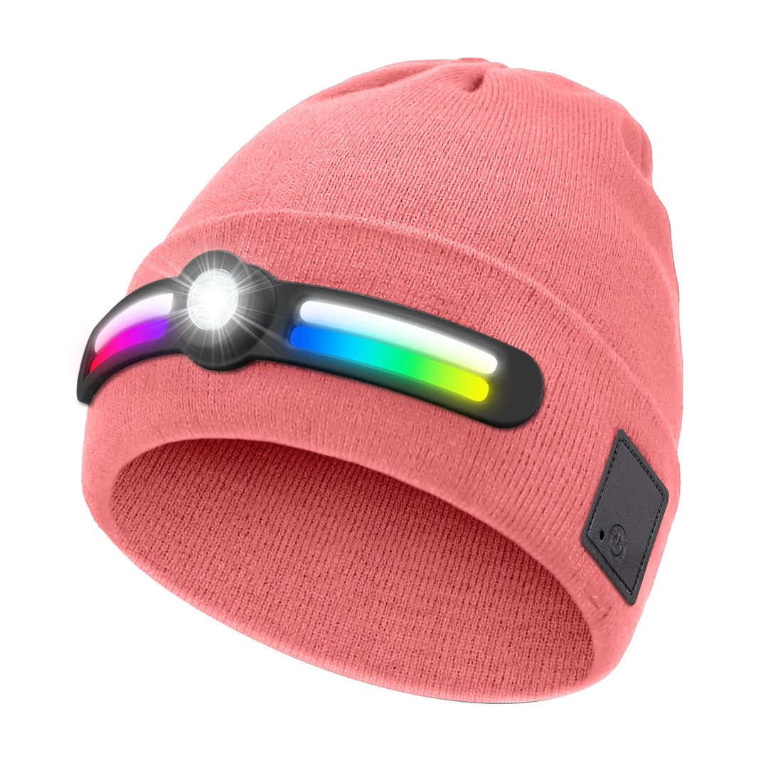 Bonnet tricoté avec éclairage LED d'hiver en mode RGB - Rose - M (22"-22 7/8") - image 9
