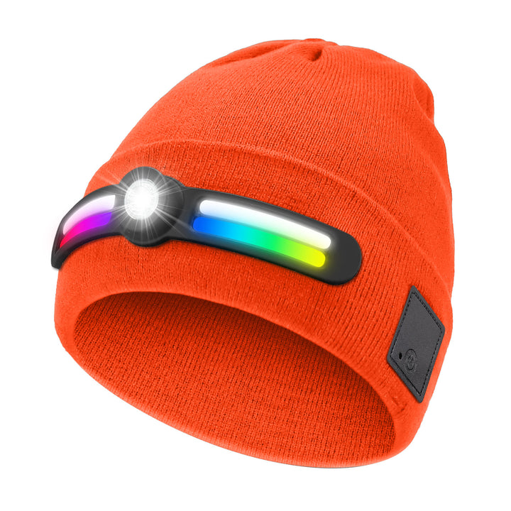 Bonnet tricoté avec éclairage LED d'hiver en mode RGB - Orange - M (22"-22 7/8") - image 8