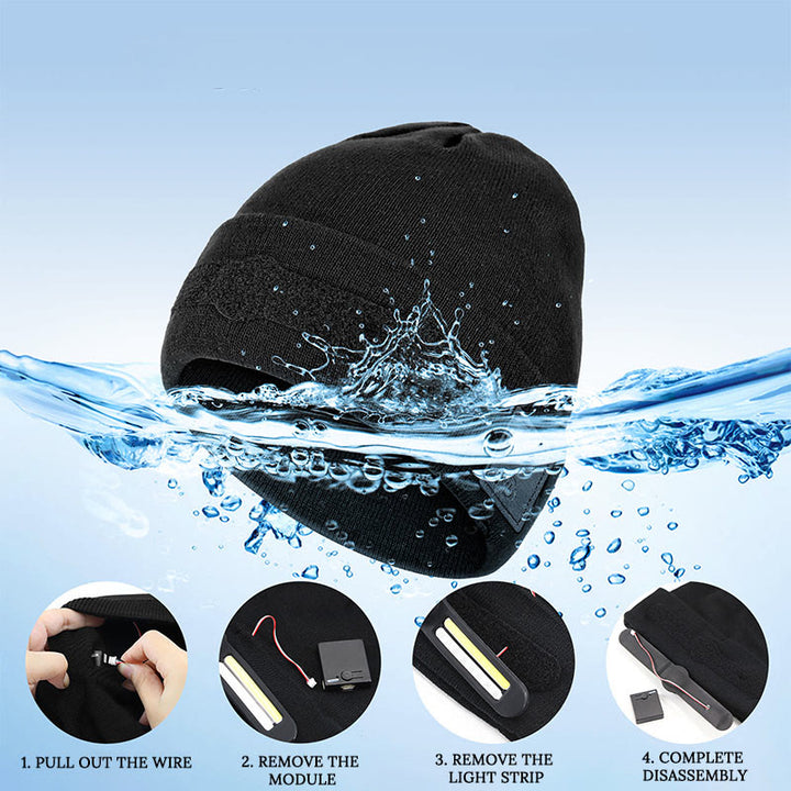 Bonnet tricoté avec éclairage LED d'hiver en mode RGB - image 4