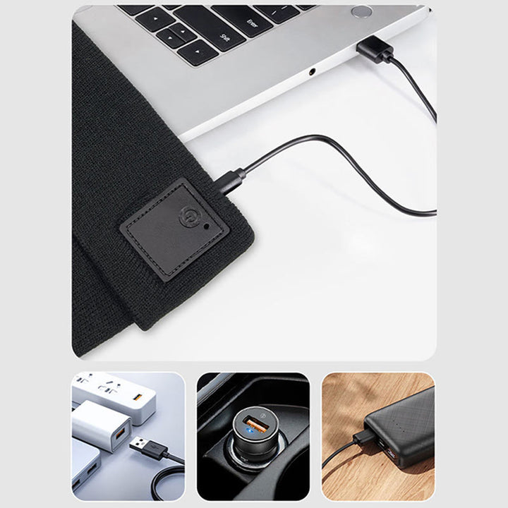 Bonnet tricoté avec éclairage LED d'hiver en mode RGB - image 5