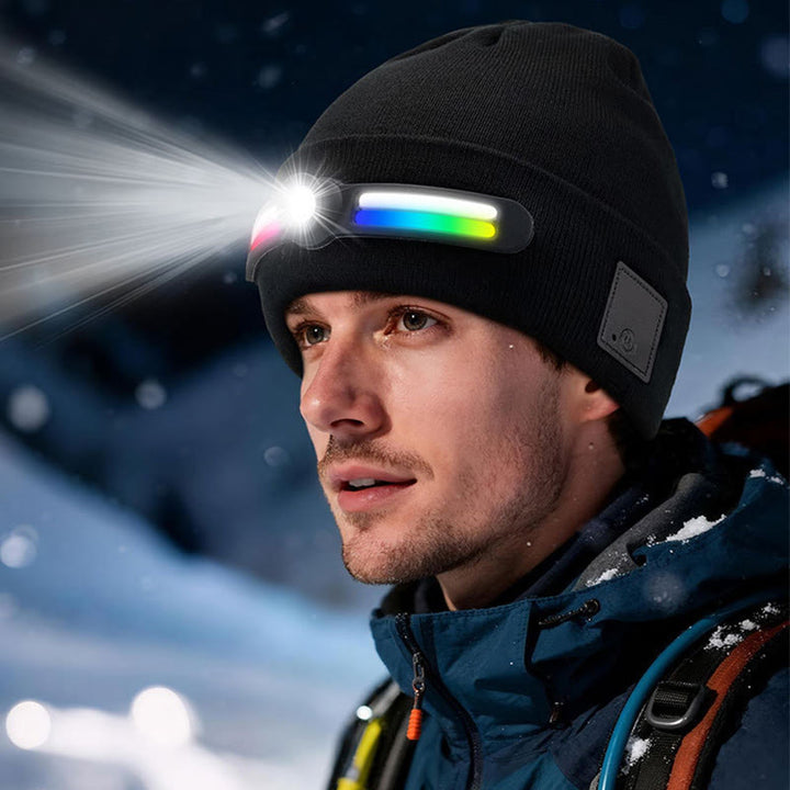 Bonnet tricoté avec éclairage LED d'hiver en mode RGB - image 2