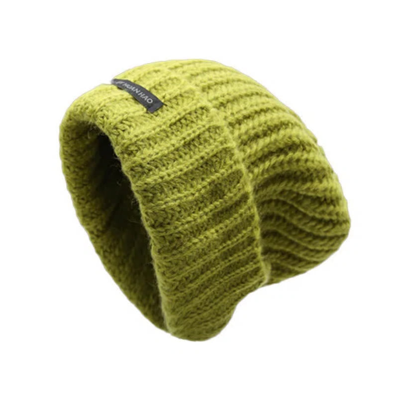 Bonnet tricoté uni couleur chaude pour l'hiver - Vert - Réglable (21 5/8"-22 7/8") - image 2
