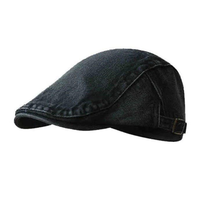 Casquette béret plate ajustable en denim classique - Noir - Réglable (environ 21 5/8"-23 1/4") - image 11
