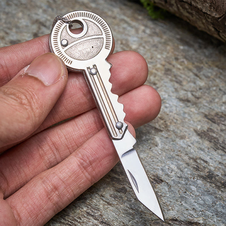 Porte-clés couteau pliant pratique, collier argenté - Porte-clés uniquement - image 5