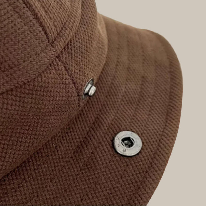 Chapeau de pêcheur marron à bords rabattables pour l'hiver - image 3