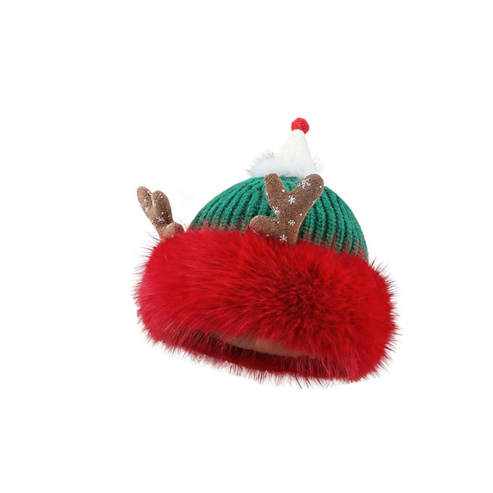 Bonnet d'hiver chaud en peluche avec bois de renne pour femme - Style n° 3 - M(22"-22 7/8") - image 6