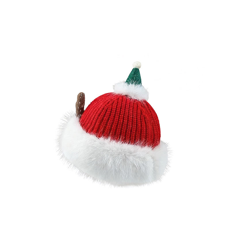 Bonnet d'hiver chaud en peluche avec bois de renne pour femme - image 2