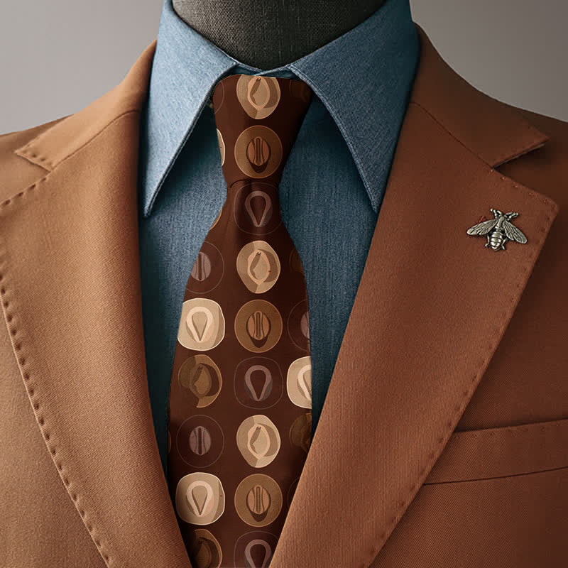 Chapeau de cowboy marron pour homme, cravate imprimée - Cravate - image 0