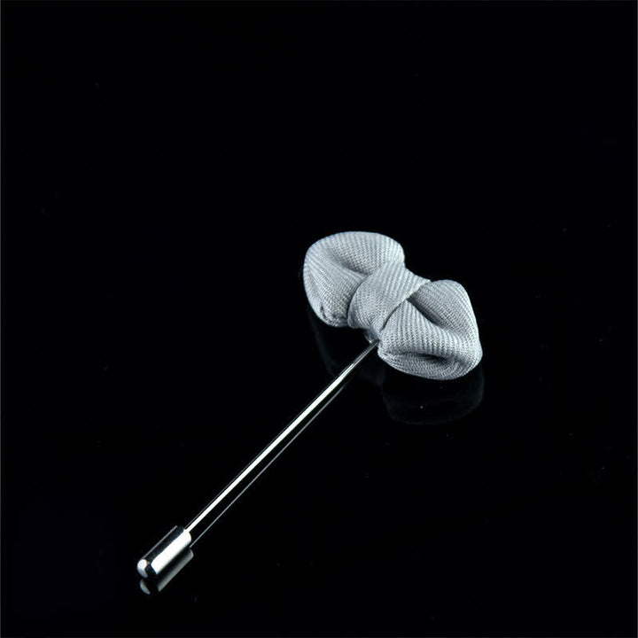 Épingle à revers en tissu en forme de nœud papillon pointu pour homme - Gris clair - image 13