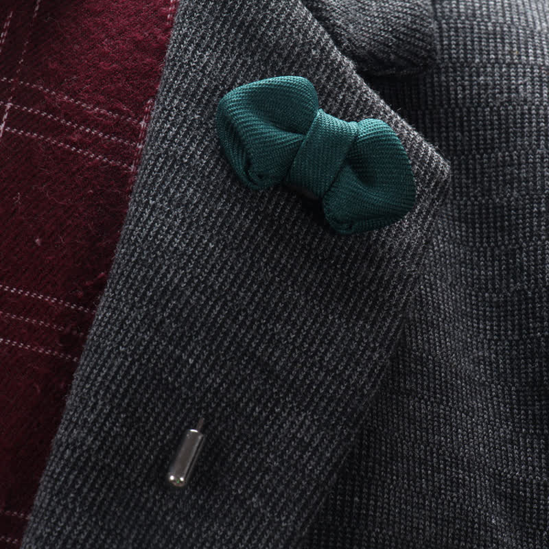 Épingle à revers en tissu en forme de nœud papillon pointu pour homme - Vert foncé - image 0