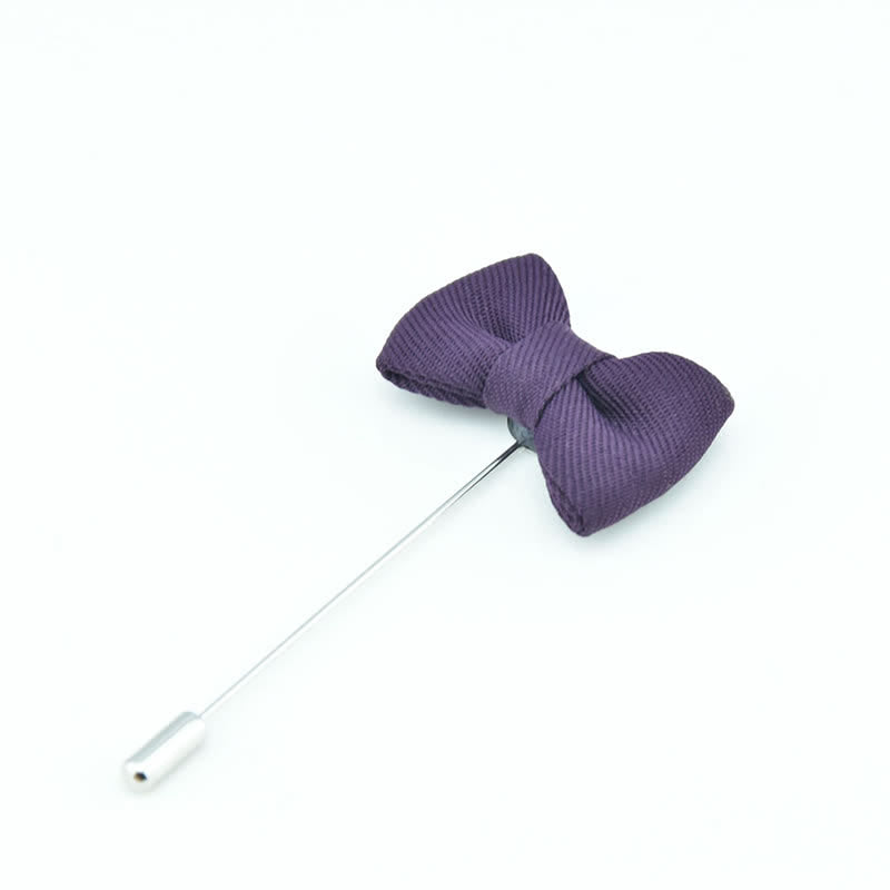 Boutonnière de mariage pour homme, en forme de nœud papillon, épingle de revers en tissu - Violet - image 12