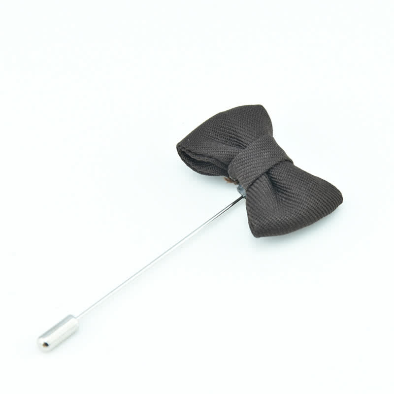 Boutonnière de mariage pour homme, en forme de nœud papillon, épingle de revers en tissu - Café - image 15