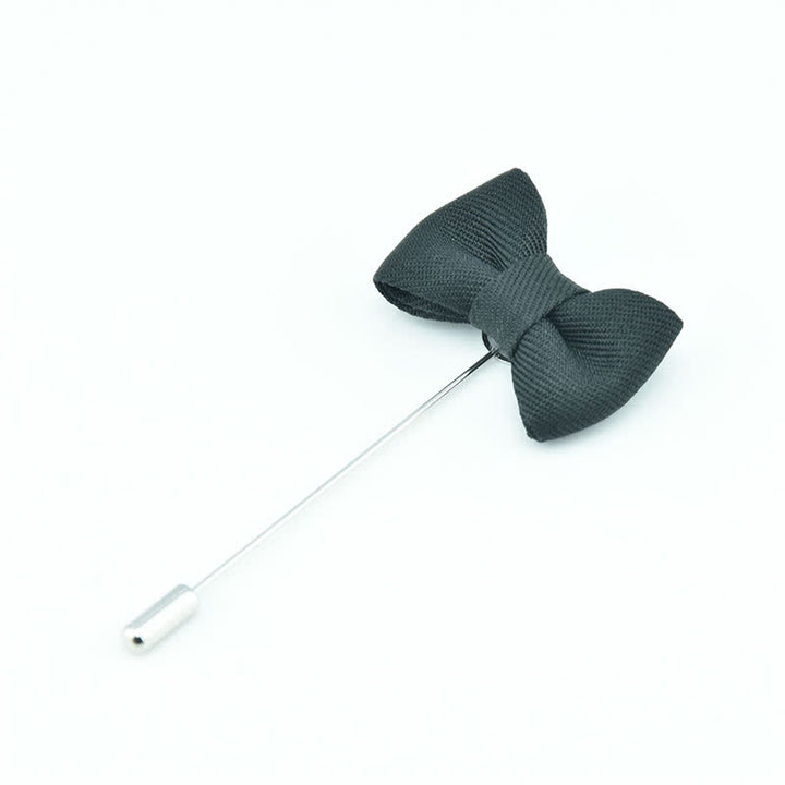 Boutonnière de mariage pour homme, en forme de nœud papillon, épingle de revers en tissu - Noir - image 14