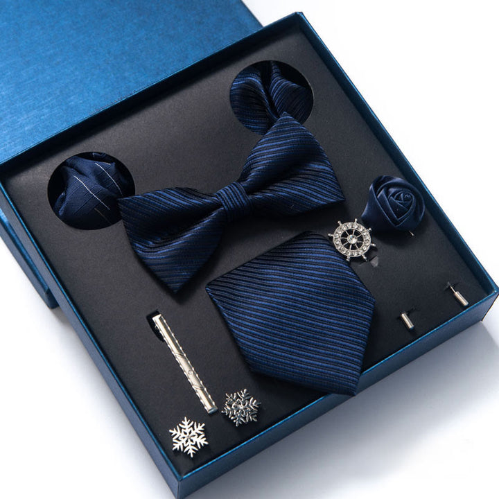 Ensemble de 8 pièces : nœud papillon, pochette, broche et cravate - Style n° 3 - image 4