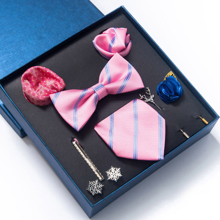 Ensemble de 8 pièces : nœud papillon, pochette, broche et cravate - Style n° 8 - image 14