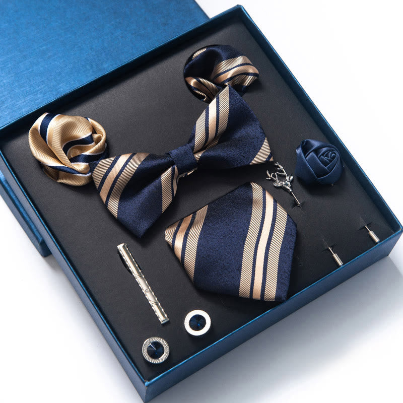Ensemble de 8 pièces : nœud papillon, pochette, broche et cravate - Style n° 5 - image 8