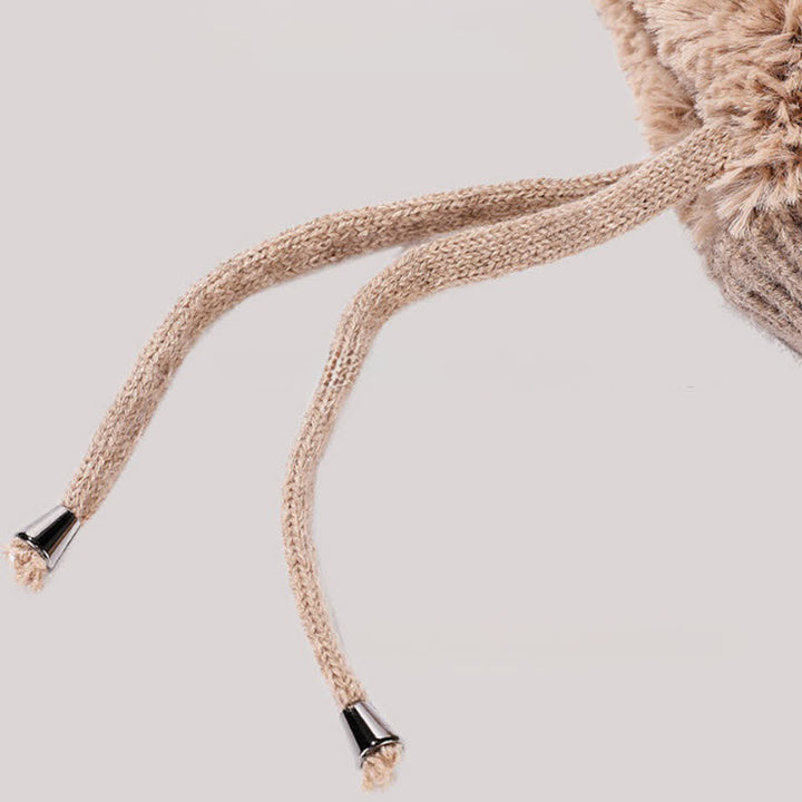 Bonnet en peluche tricotée 3 en 1 avec écharpe et masque - image 6