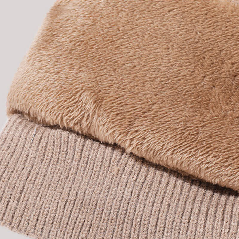 Bonnet en peluche tricotée 3 en 1 avec écharpe et masque - image 5