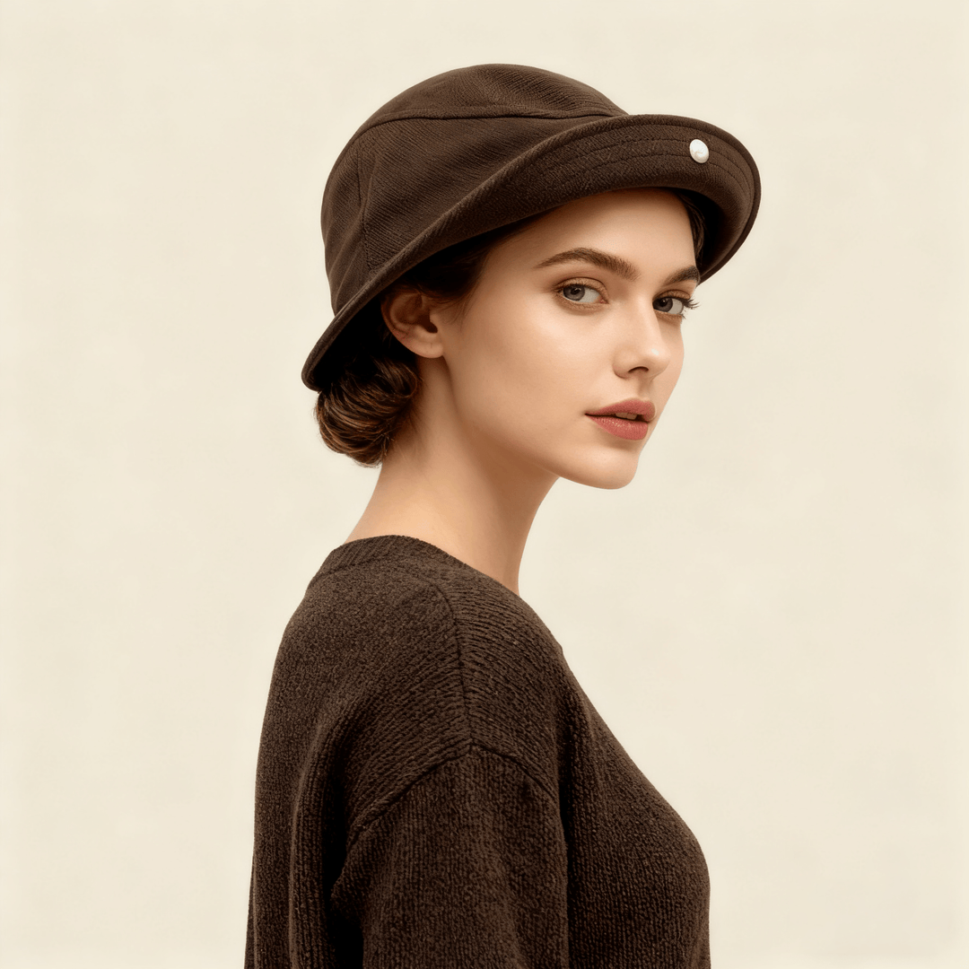 Chapeau de pêcheur marron à bords rabattables pour l'hiver - image 1
