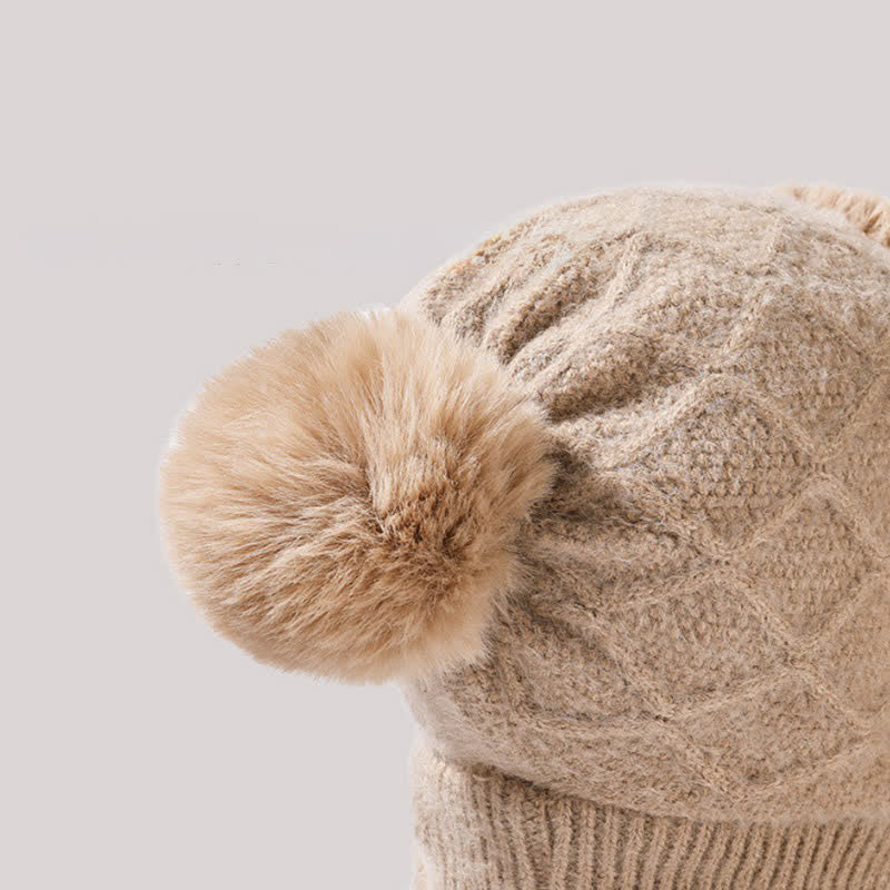 Bonnet chaud 3 en 1 pour l'extérieur, tricoté, avec écharpe et masque. - image 5