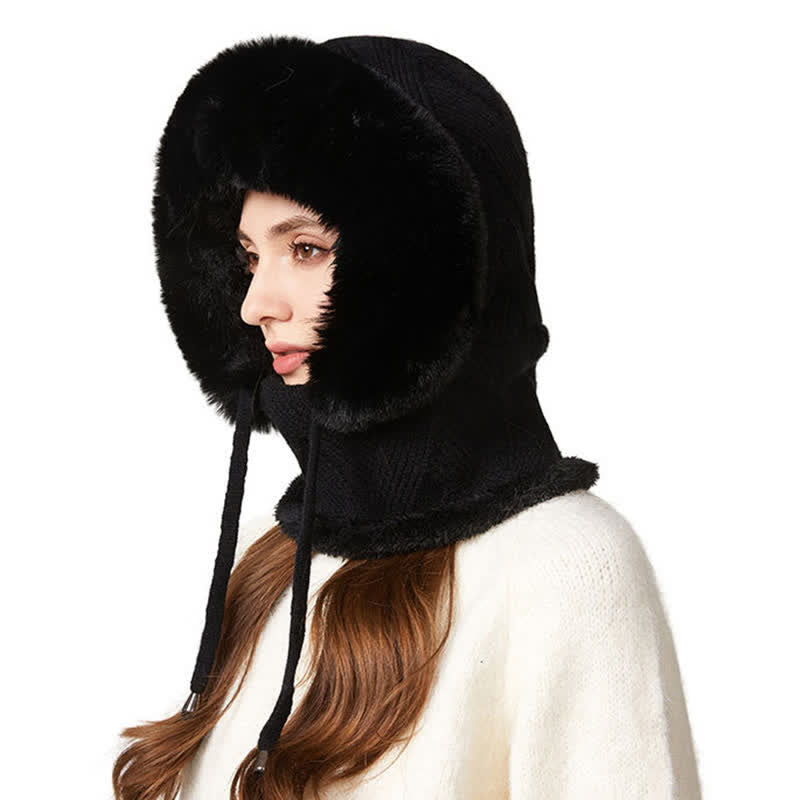 Bonnet 3 en 1 en maille sergée pelucheuse avec écharpe et masque - Noir - M (22"-22 7/8") - image 4