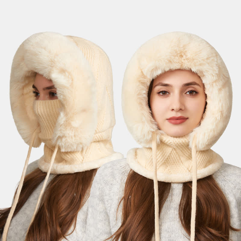 Bonnet 3 en 1 en maille sergée pelucheuse avec écharpe et masque - image 9