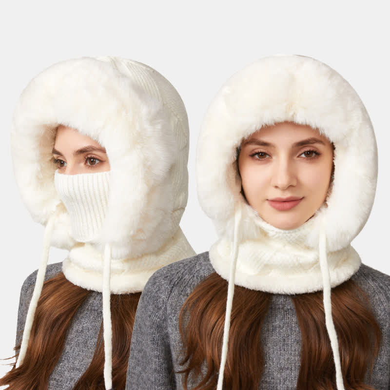 Bonnet 3 en 1 en maille sergée pelucheuse avec écharpe et masque - image 7