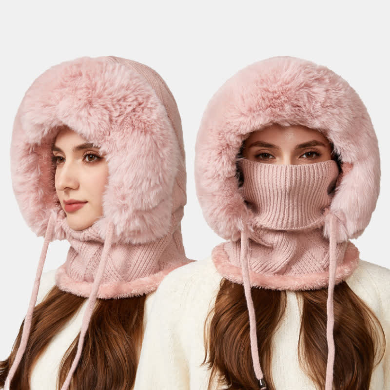 Bonnet 3 en 1 en maille sergée pelucheuse avec écharpe et masque - image 13