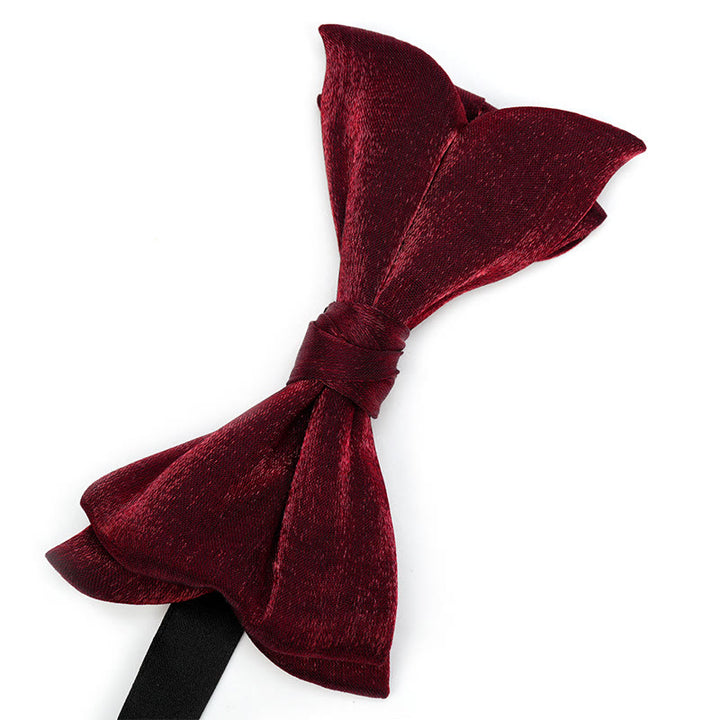 Lot de 2 pochettes de costume pour homme, couleur unie, avec nœud papillon. - image 2