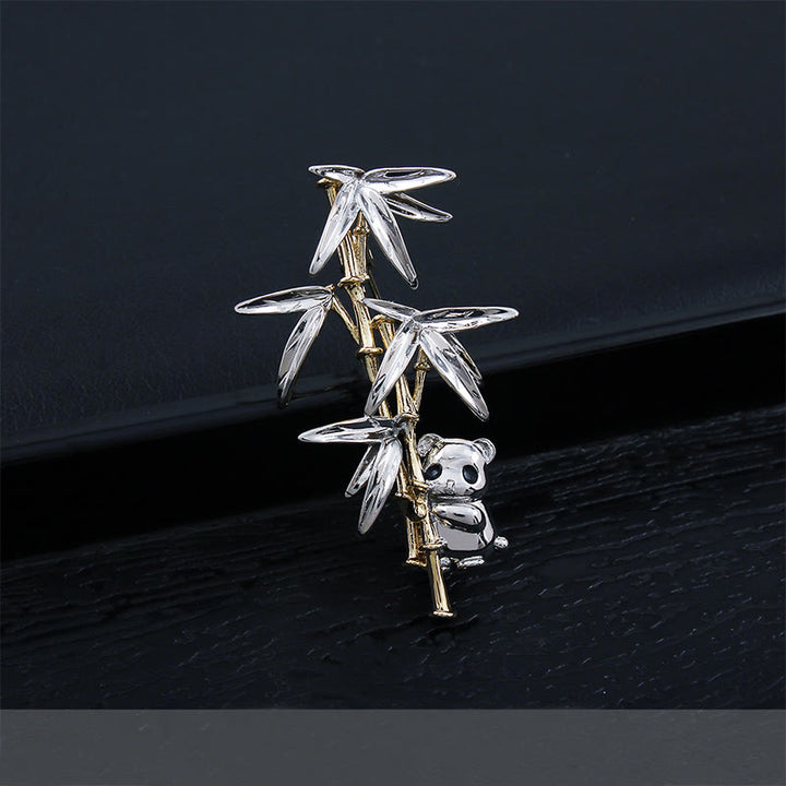 Broche exquise pour homme en bambou et perles de panda - Style n° 2 - image 1