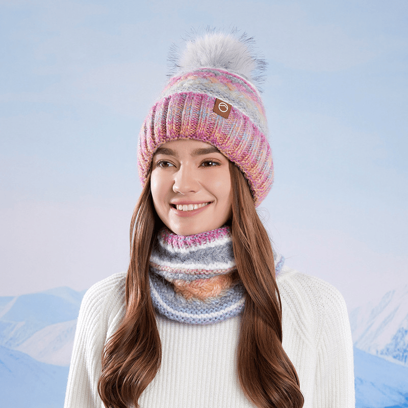 Lot de 2 cache-cou chauds et colorés pour l'hiver - image 1