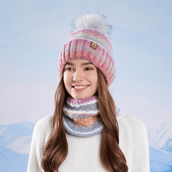 Lot de 2 cache-cou chauds et colorés pour l'hiver - image 1