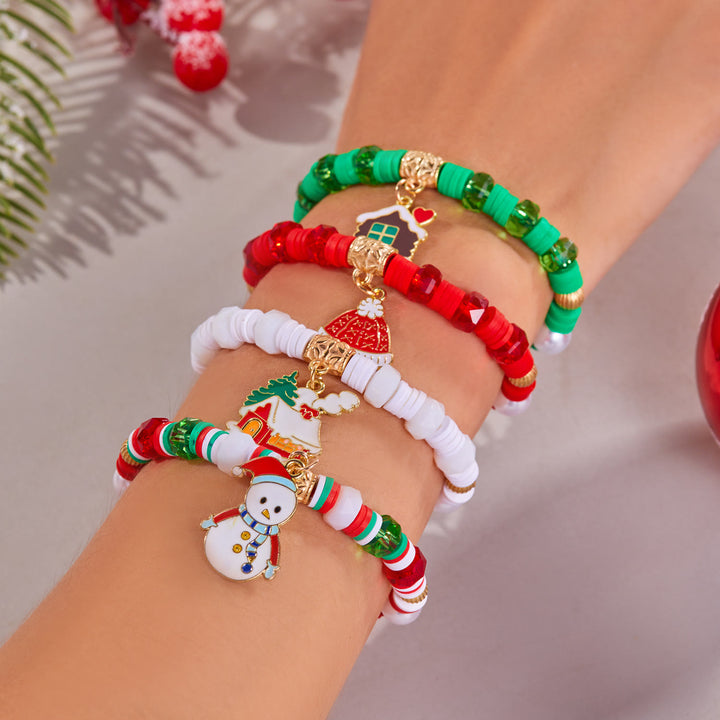 Bracelet en céramique souple tissée, couleurs de Noël (lot de 4) - image 12