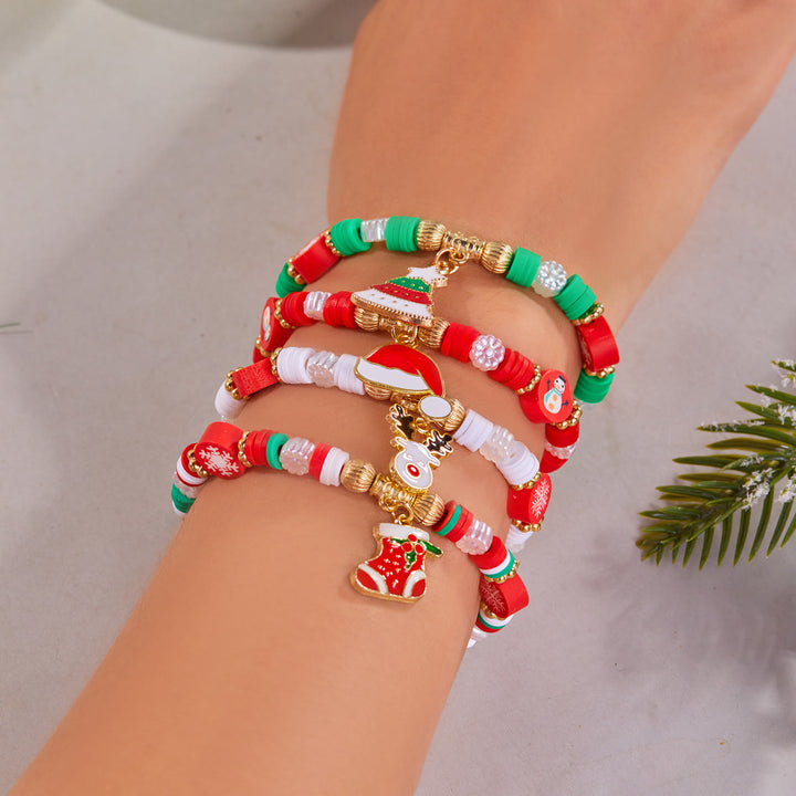 Bracelet en céramique souple tissée, couleurs de Noël (lot de 4) - image 8