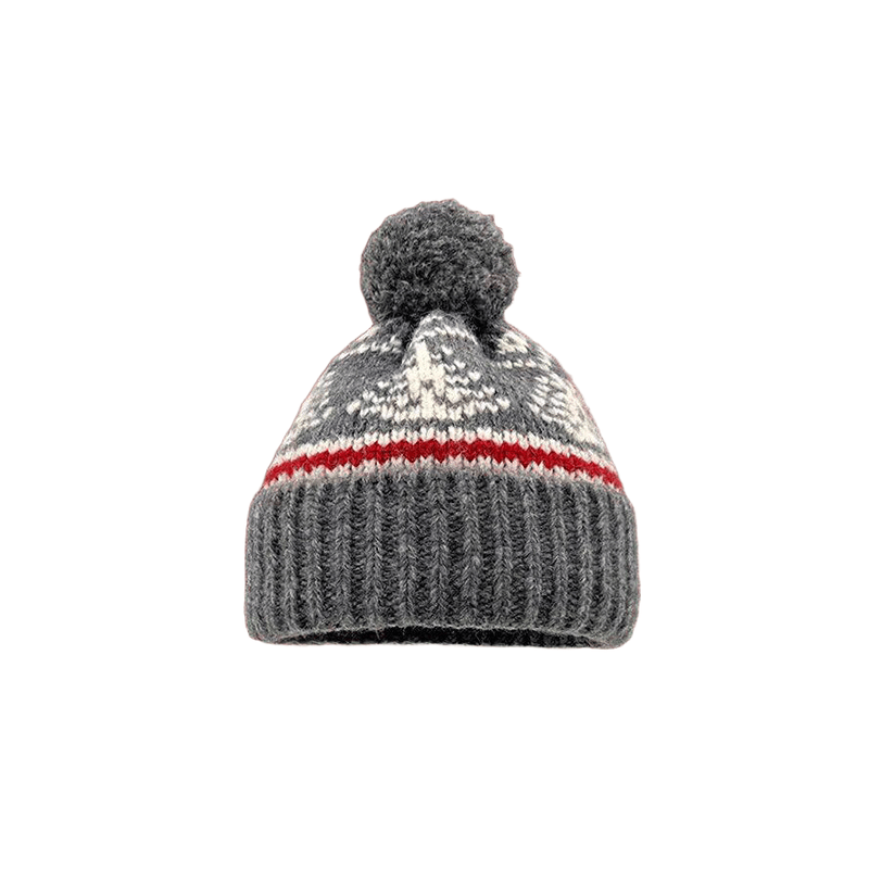 Bonnet d'hiver tricoté pour femme style Fair Island - Gris foncé - M(22"-22 7/8") - image 3