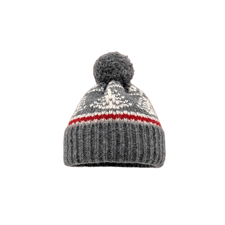 Bonnet d'hiver tricoté pour femme style Fair Island - Gris foncé - M(22"-22 7/8") - image 3