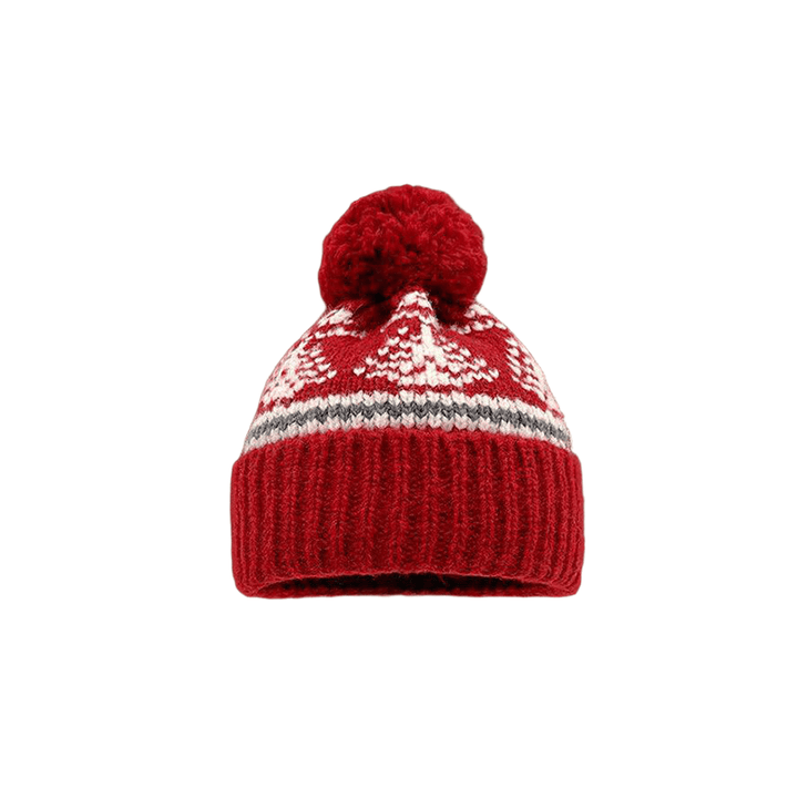 Bonnet d'hiver tricoté pour femme style Fair Island - Rouge - M(22"-22 7/8") - image 0